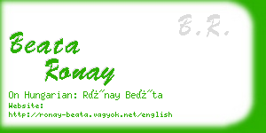 beata ronay business card